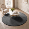 Tapis de salon poils ras doux antiderapant ф160cm uni anthracite - vuunut.com