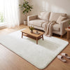 Tapis de salon poils ras doux antiderapant 160x230cm uni crème - vuunut.com