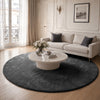 Tapis de salon poils ras doux antiderapant ф200cm uni anthracite - vuunut.com