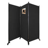 Paravent interieur separateur avec roue 3 panneaux autoportant pliable 262 x 30 x 180 cm Anthracite - vuunut.com