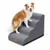 Escalier pour chien et chat en mousse haute densite et housse lavable 72x40x50cm gris - vuunut.com