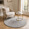 Tapis de salon poils ras doux antiderapant ф120cm uni gris - vuunut.com