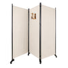 Paravent interieur separateur avec roue 3 panneaux autoportant pliable 262 x 30 x 180 cm Beige - vuunut.com