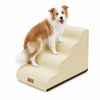 Escalier pour chien et chat en mousse haute densite et housse lavable 72x40x50cm beige - vuunut.com