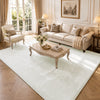 Tapis de salon poils ras doux antiderapant 200x300cm uni crème - vuunut.com