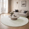 Tapis de salon poils ras doux antiderapant ф200cm uni crème - vuunut.com