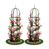 Lot de 2 Tuteur de jardin obelisque 194 cm en metal Noir