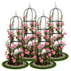 Lot de 4 Tuteur de jardin obelisque 194 cm en metal Noir