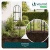 Lot de 2 Tuteur de jardin obelisque 194 cm en metal Noir