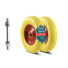 Lot de 2 Roue increvable 4.80/4.00-8 en PU pour brouette diable alesage 20mm 392x92 mm Jaune - vuunut.com