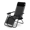 Chaise Longue inclinable en textilene avec porte gobelet et portable Noir Lot de 1 - vuunut.com
