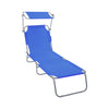 Chaise longue pliante avec pare soleil bleu - vuunut.com