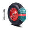 Roue gonflable robuste 4.80/4.00-8 pour chariot brouette alesage 20mm 400x85mm rouge - vuunut.com