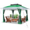 Tonnelle de jardin exterieure pliable avec moustiquaire 3.6x3.6m vert - vuunut.com