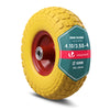 Roue increvable 3.5-4 en PU pour brouette diable alesage 16mm 260x85mm Jaune - vuunut.com