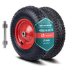 Lot de 2 Roue gonflable robuste 4.80/4.00-8 pour chariot brouette alesage 20mm 400x85mm rouge - vuunut.com