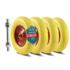 Lot de 4 Roue increvable 4.80/4.00-8 en PU pour brouette diable alesage 20mm 392x92 mm Jaune - vuunut.com