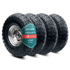 Lot de 4 Roue gonflable robuste 3.5-4 pour chariot brouette alesage 16mm 260x85mm metal - vuunut.com