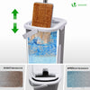 Balai microfibre et Seau Essoreur avec 6 serpillères Réutilisables Balai Plat Double compartiment gris - vuunut.com