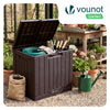 Coffre de Rangement Exterieur 126L en PP avec Système de Verrouillage 56x44x53CM Marron - vuunut.com