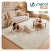 Tapis de salon poils ras doux antiderapant 200x300cm uni beige - vuunut.com