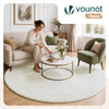 Tapis de salon poils ras doux antiderapant ф200cm uni crème - vuunut.com