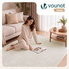 Tapis de salon poils ras doux antiderapant 160x230cm uni crème - vuunut.com