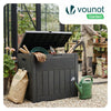 Coffre de Rangement Exterieur 126L en PP 56x43x53CM Style Bois Noir - vuunut.com