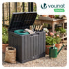 Coffre de Rangement Exterieur 126L en PP avec Système de Verrouillage 56x44x53CM Anthracite - vuunut.com