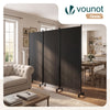 Paravent interieur separateur avec roue 3 panneaux autoportant pliable 262x 30 x 180 cm Anthracite - vuunut.com