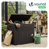 Coffre de Rangement Exterieur 126L en PP 56x43x53CM Style Bois Marron - vuunut.com