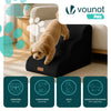 Escalier pour chien et chat en mousse haute densite et housse lavable 57x40x40cm noir - vuunut.com
