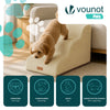 Escalier pour chien et chat en mousse haute densite et housse lavable 57x40x40cm beige - vuunut.com