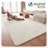 Tapis de salon poils ras doux antiderapant 240x340cm uni crème - vuunut.com