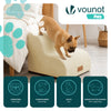 Escalier pour chien et chat en mousse haute densite et housse lavable 40x40x30cm beige - vuunut.com