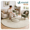 Tapis de salon poils ras doux antiderapant ф200cm uni beige - vuunut.com