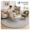 Tapis de salon poils ras doux antiderapant ф200cm uni gris - vuunut.com