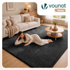 Tapis de salon poils ras doux antiderapant 200x300cm uni anthracite - vuunut.com