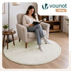 Tapis de salon poils ras doux antiderapant ф120cm uni crème - vuunut.com