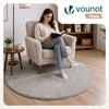 Tapis de salon poils ras doux antiderapant ф120cm uni gris - vuunut.com