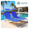 Lot de 2 chaise longue pliante avec pare soleil bleu - vuunut.com