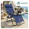 Chaise longue inclinable en textilene avec porte gobelet et portable bleue - vuunut.com