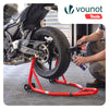 Bequille Moto roue arriere charge max 390 kg acier Rouge - vuunut.com