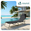 Chaise longue pliante avec pare soleil noir - vuunut.com