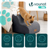 Escalier pour chien et chat en mousse haute densite et housse lavable 40x40x30cm gris - vuunut.com