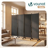 Paravent interieur separateur avec roue 4 panneaux autoportant pliable 228x 30 x 171 cm Anthracite - vuunut.com