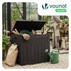 Coffre de Rangement Exterieur 126L en PP 56x43x53CM Style Polyrotin Marron - vuunut.com