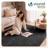 Tapis de salon poils ras doux antiderapant 160x230cm uni anthracite - vuunut.com
