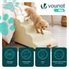 Escalier pour chien et chat en mousse haute densite et housse lavable 72x40x50cm beige - vuunut.com