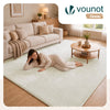 Tapis de salon poils ras doux antiderapant 200x300cm uni crème - vuunut.com